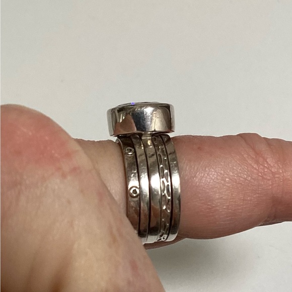 Retired Silpada Cubic Zirconia & 925 Sterling Silver Stack Ring - Picture 3 of 9